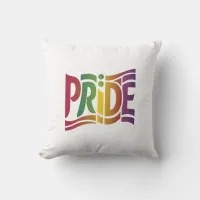 Rainbow Pride Typographic - Bold LGBTQ+ Statement Throw Pillow