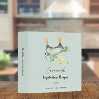 Recipe cooking food vegitarian herbs sage green 3 ring binder