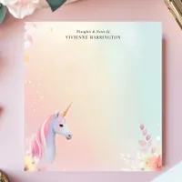 Pastel Unicorn Watercolor Personalized Notepad