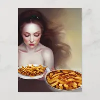 Woman With Fries Postcard
