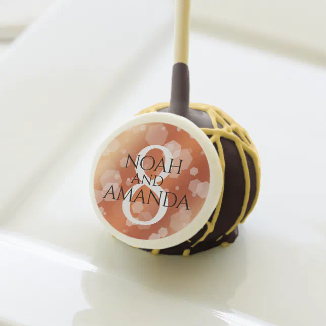 Elegant 8th Bronze Wedding Anniversary Celebration Cake Pops