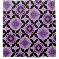 A purple amethyst gold and black abstract shower curtain