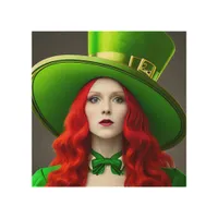 St. Patricks Day Woman Wood Wall Art