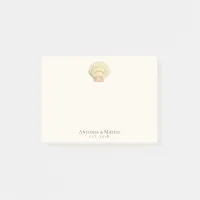 Vintage Scallop Seashell Wedding Anniversary Post-it Notes