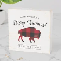 Buffalo Plaid Warm Wishes Red/Black ID603 Wooden Box Sign