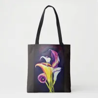 Calla Lillie Bouquet Vintage Retro Tote Bag