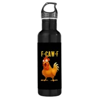 F Caw F Funny Chicken Meme Trendy Modern Style Stainless Steel Water Bottle