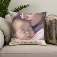 Cute Custom Name Mother and Baby Keepsake Nursery Throw Pillow