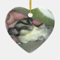 Sugar Glider Sleeping in Blanket Ceramic Ornament