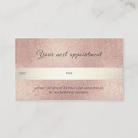 Elegant Rose Gold Shimmer Professional Appointment Card