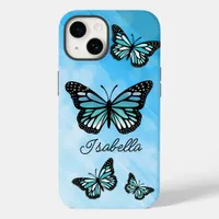 Blue Butterfly and Your Name Personalized   Case-Mate iPhone 14 Case