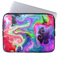 White Marble River Colorful Marble Art   Laptop Sleeve
