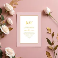 Blush Pink and Gold Wedding Invitation