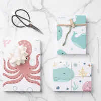 Kids Nautical Pattern Wrapping Paper Sheets