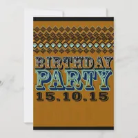 Earthy Pinstripes Vaudeville Birthday Party Invitation