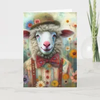 Funny Clown Sheep All Occasions Card