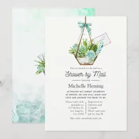 Glass Terrarium Succulents Bridal Shower by Mail Invitation