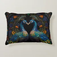 Beautiful Majestic Peacock Couple Cushion