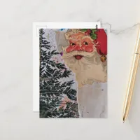 Vintage Santa Mixed Media Collage Postcard