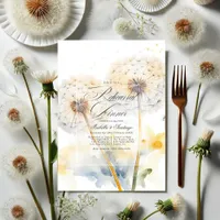 Dandelion Wedding Rehearsal Dinner QR Code Invitation