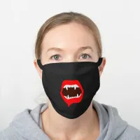 Funny & Scary Bloody Red Lips Vampire Mouth, ZFJ Black Cotton Face Mask