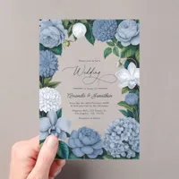 Bluebell Haze, Pale Delft & Cloud White Wedding Acrylic Invitations