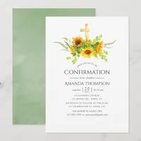 Boho Sunflowers Confirmation Invitation