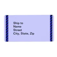 Black Blue Thin Diagonal Stripes Label