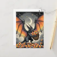 Halloween Creature With Candy Postcard