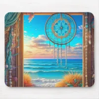 Pretty Beachy Dreamcatcher on Window  Mouse Pad