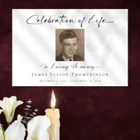Simple Photo Script Celebration of Life Funeral Poster