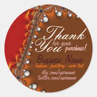 Exotic Satin Business Thank You Sticker