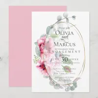 ENGAGEMENT | Watercolor Pink Poppies Eucalyptus Invitation