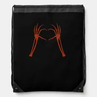 Skeleton Hands Heart Sign Costume Funny Halloween  Drawstring Bag