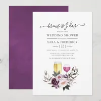 Deep Velvet Floral Brews Before The I Do's Invitation