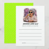 Grannies Gone Wild Funny Granny Bachelorette Advice Card