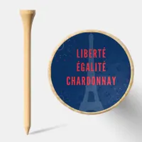 Liberté Égalité Chardonnay Funny Eiffel Tower Wine Golf Tees