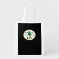Let's Get Lit Lit For Christmas Funny Christmas Cl Grocery Bag