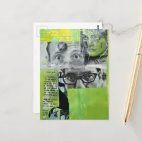 Random Collage Vintage Faces Postcard