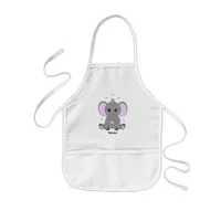 Cute baby elephant in pink for girls    kids' apron