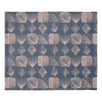 Bold Caribbean Tribal Mudcloth: Navy Blue, Pink Duvet Cover