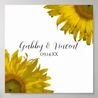 Yellow Sunflowers Wedding Poster