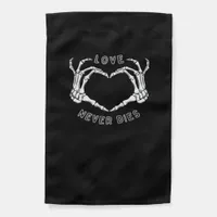 Skeleton Heart Hands Funny & Classic Garden Flag