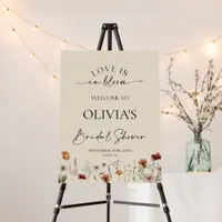  Love is in Bloom Beige Bridal Shower Welcome Sign
