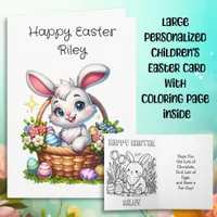 Jumbo-SizedAdorable Easter Bunny and Coloring Page Card