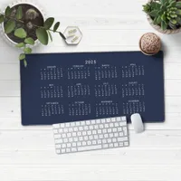 2025 Modern Navy Blue Calendar Desk Mat