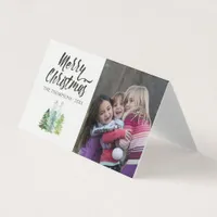Watercolor Pine Trees Christmas Photo