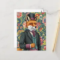 Gorgeous Red Fox in a Suit Postcard