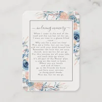 Roses Coral Photo Funeral Memorial Poem Card