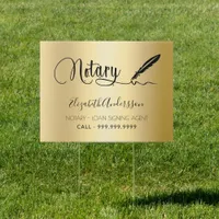 Notary loan signing agent gold glam sign